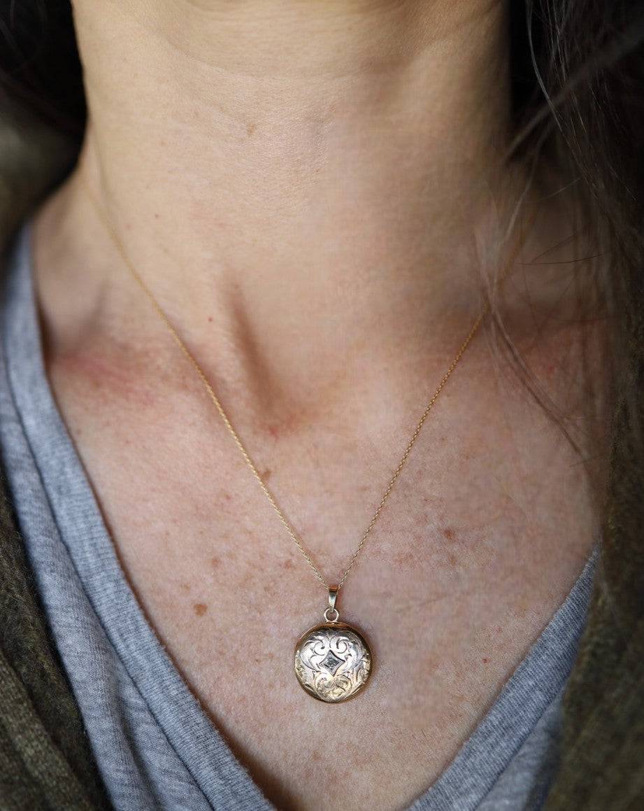 10k Gold Victorian Diamond Picture Locket - Petra Star