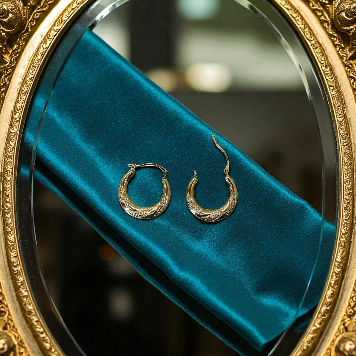 10k Gold Vintage Hoop Earrings, Circa 1980s - Petra StarEarrings