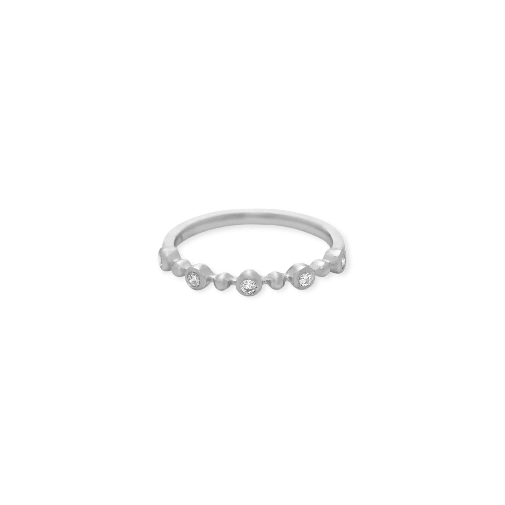 14k Gold Diamond Bubble Ring - Petra Star