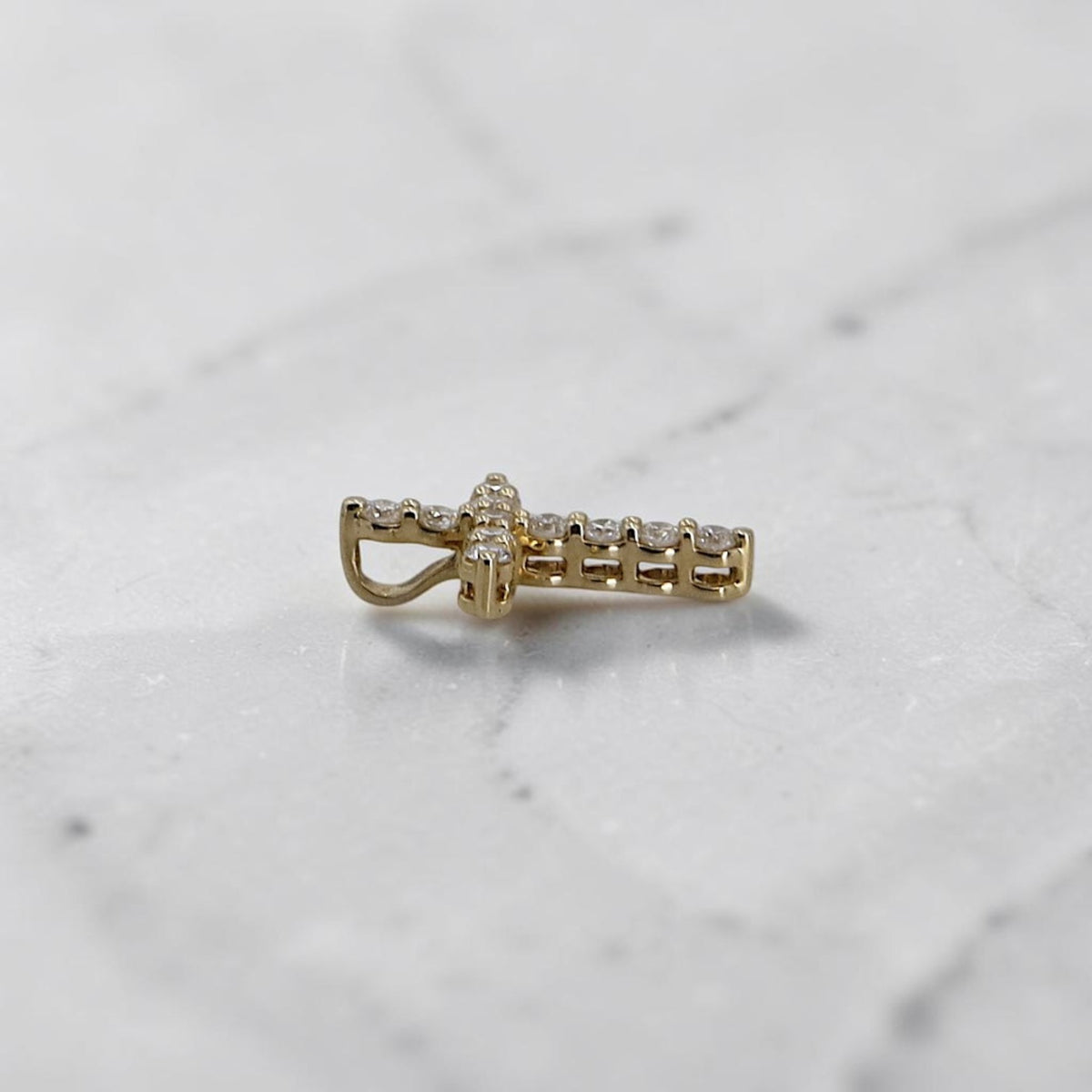 Dainty Diamond Cross Pendant | 14K Yellow Gold | 0.13 CTW Earth Mined Diamonds