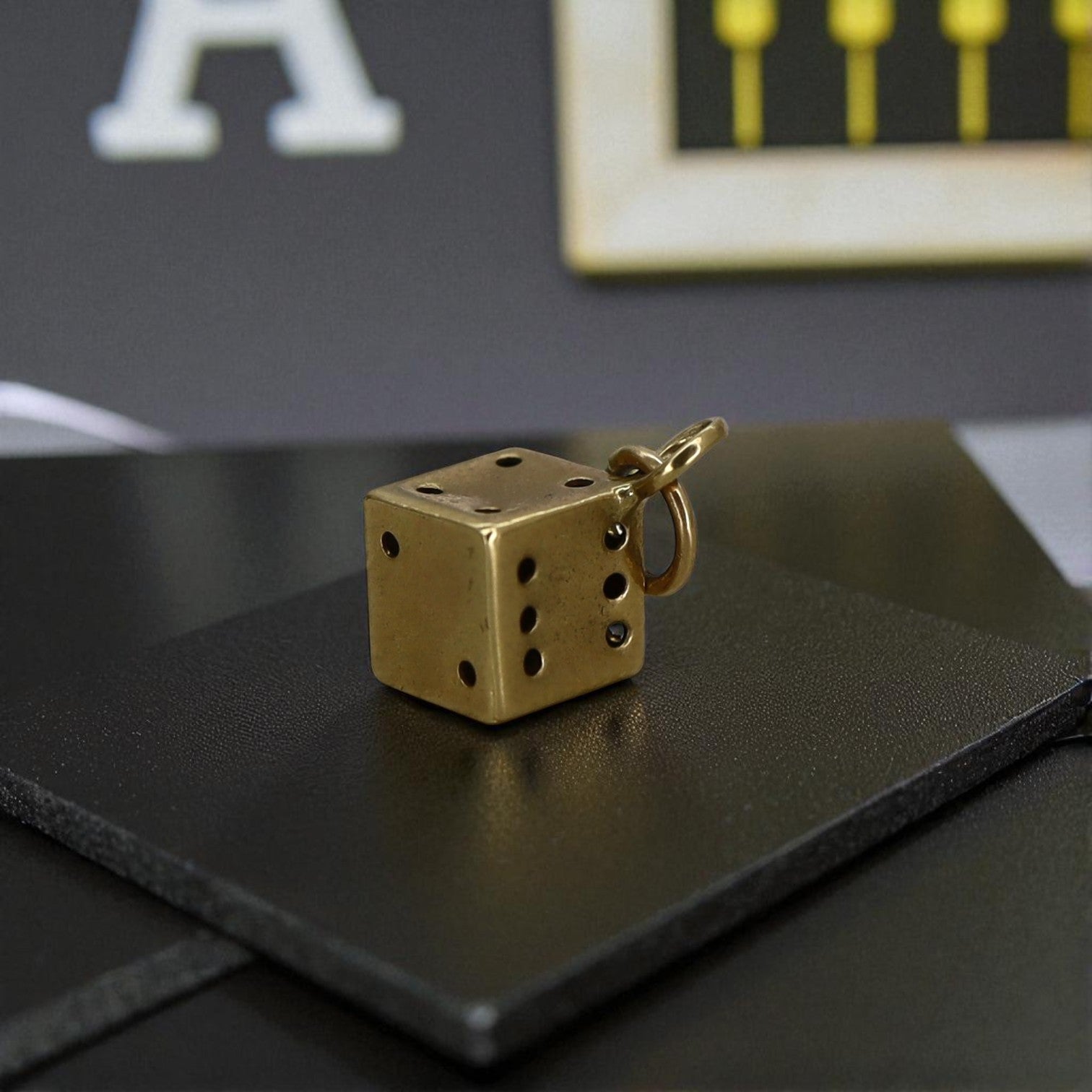 14k Gold Dice Charm - Petra Star