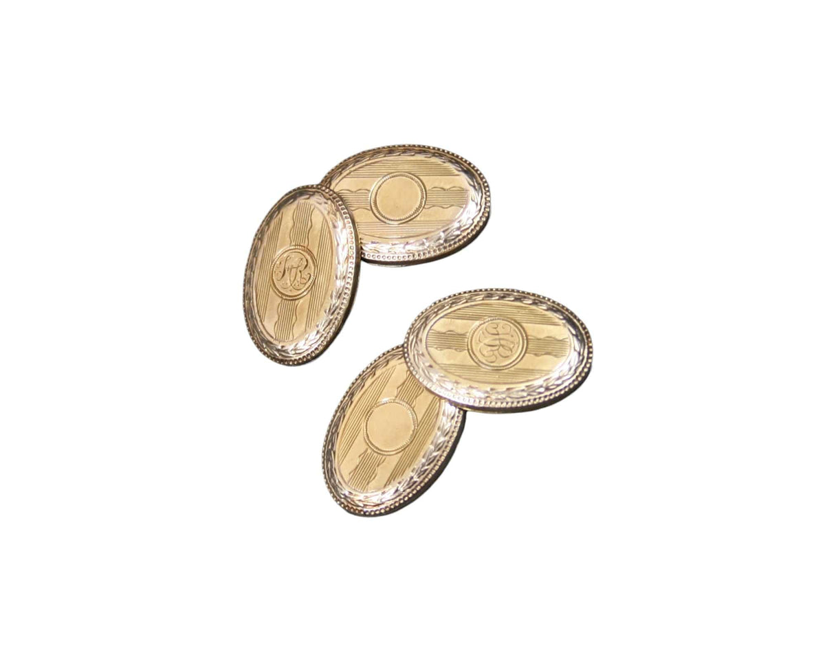 14k Gold Monogrammed Victorian Cufflinks - Petra Star