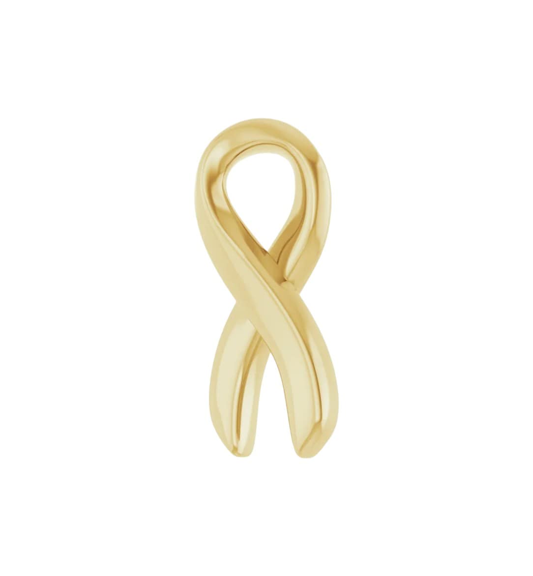 14k Gold Ribbon Pendant (Supports Breast Cancer Research) - Petra Star