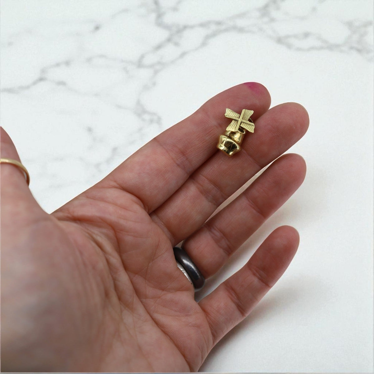 14k Gold Windmill Charm with Movable Blades - Petra Star