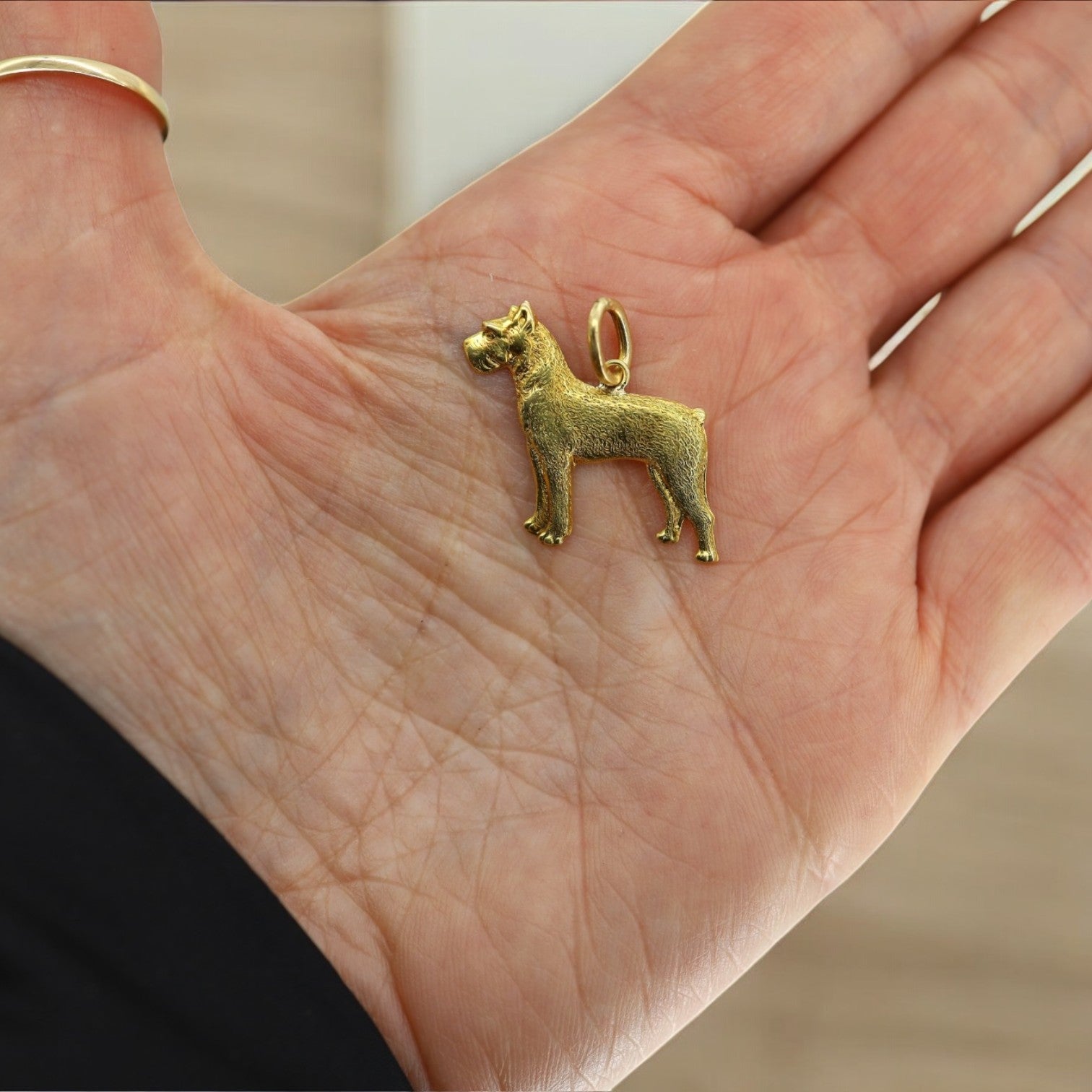 14k Solid Gold Mid-Century Dog Pendant - Petra Star