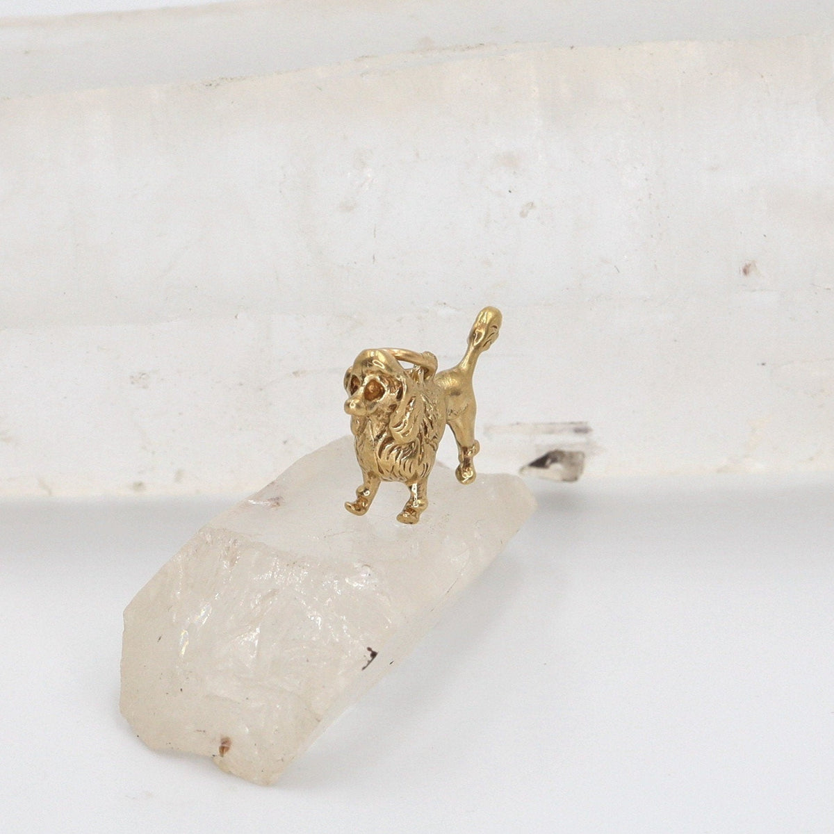 14k Solid Gold Vintage Poodle Charm Heavy - Petra Star