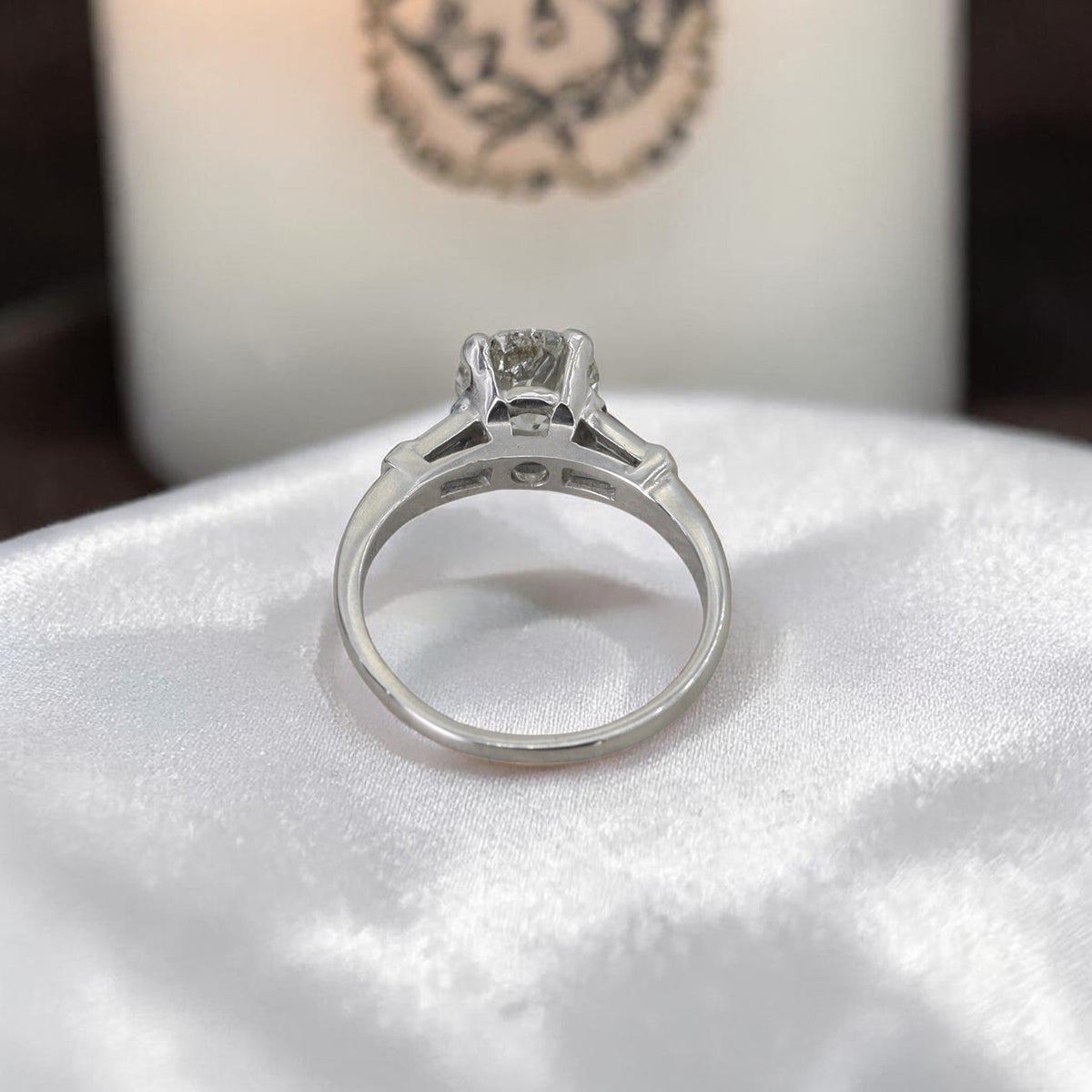 1.77ct GIA Old European Diamond Platinum Ring | Tapered Baguettes | Petra Star Vintage Vault - Petra StarEngagement Ring