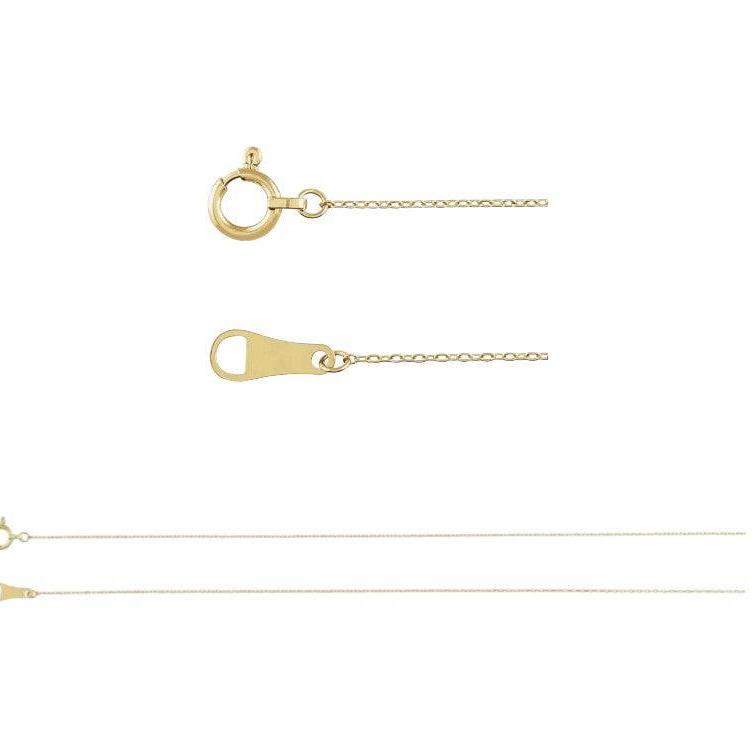 18" 10K Gold Light Cable Chain - Petra Star