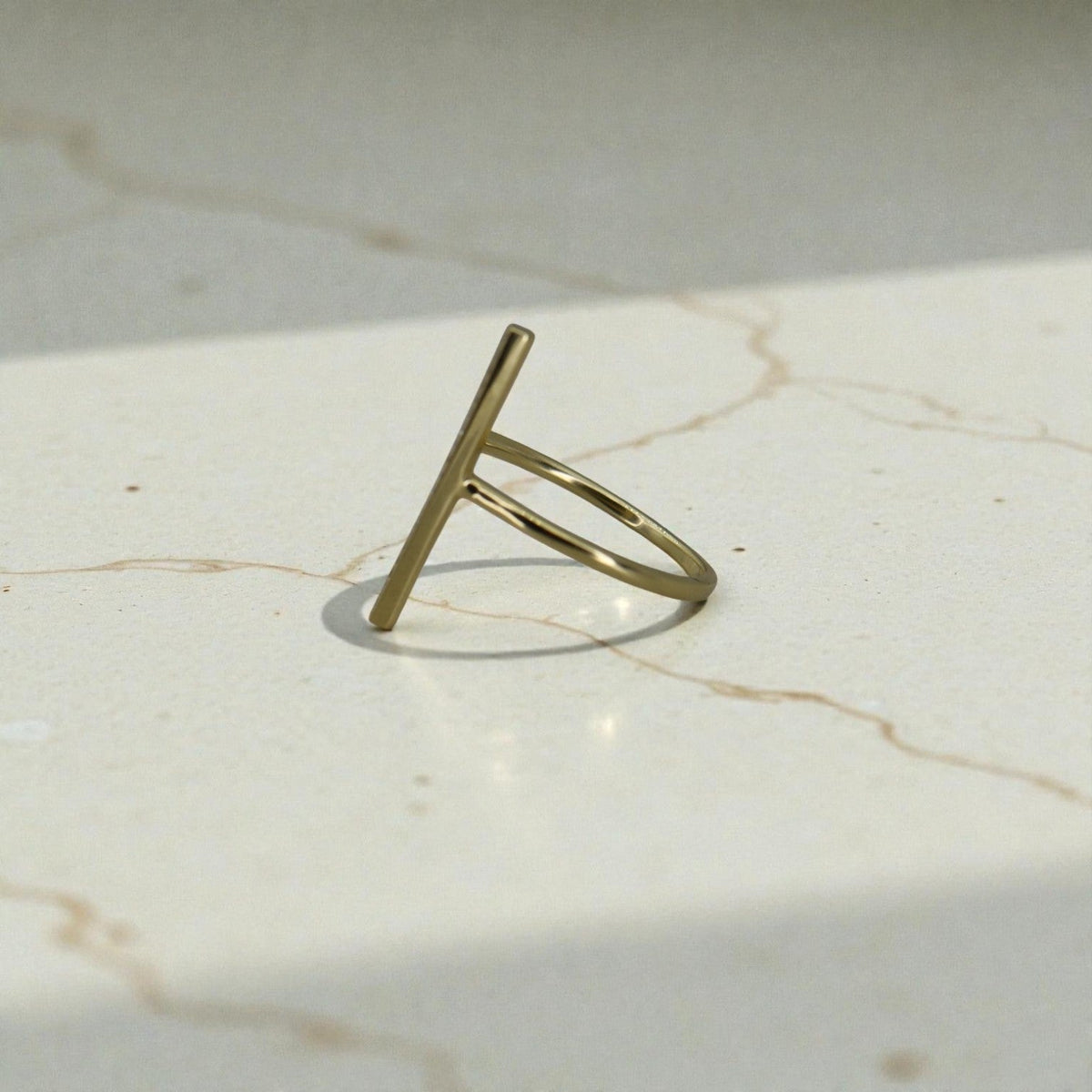 18k Gold Open Space Line Diamond Ring - Petra Star