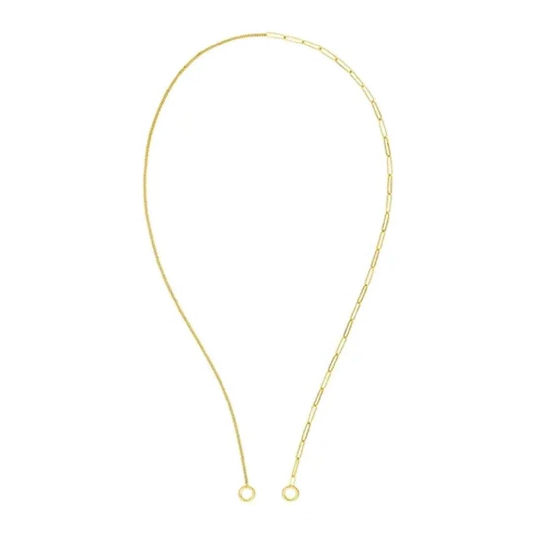 50/50 Paper Clip & Curb Split Chain - Petra Star