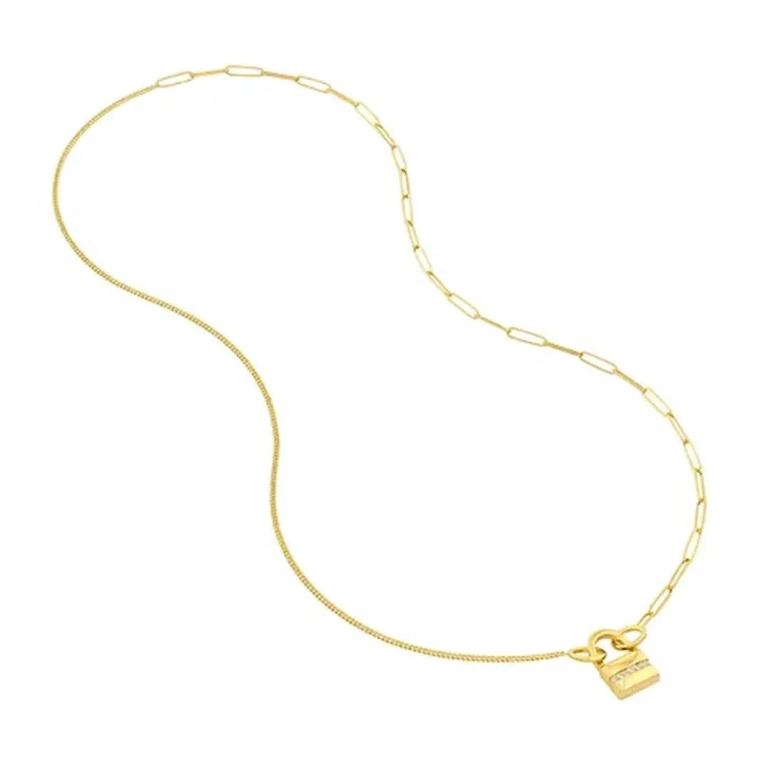 50/50 Paper Clip & Curb Split Chain - Petra Star