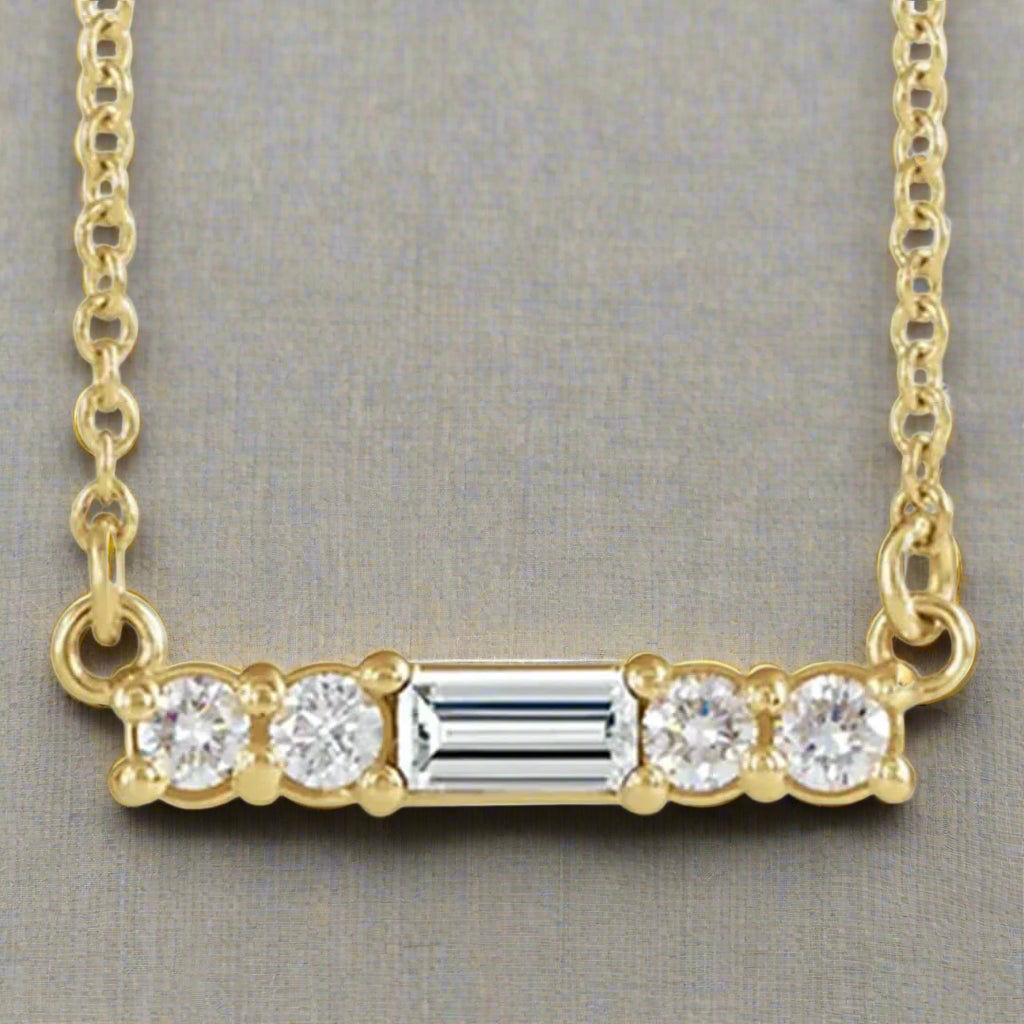 Petra Star Lumière Birthstone Necklace featuring a sparkling gemstone pendant on a delicate chain.