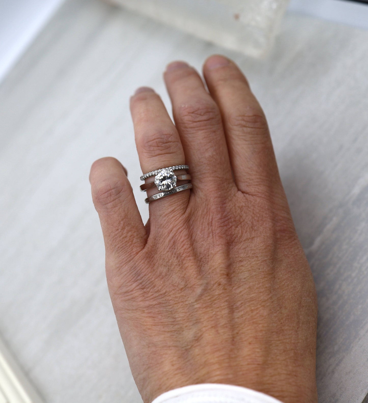 Art Deco Band in Platinum Dated 11.28.23 Size 6 - Petra Star