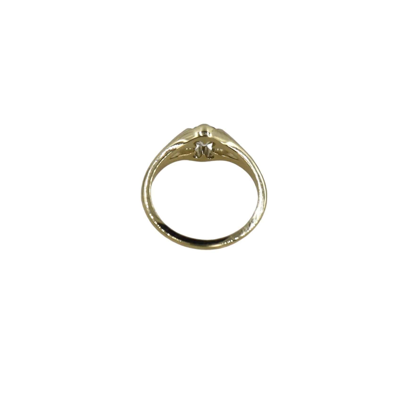 Diamond Belcher Engagement Ring with 0.55 cts Antique Cushion Cut Diamond - Petra Star
