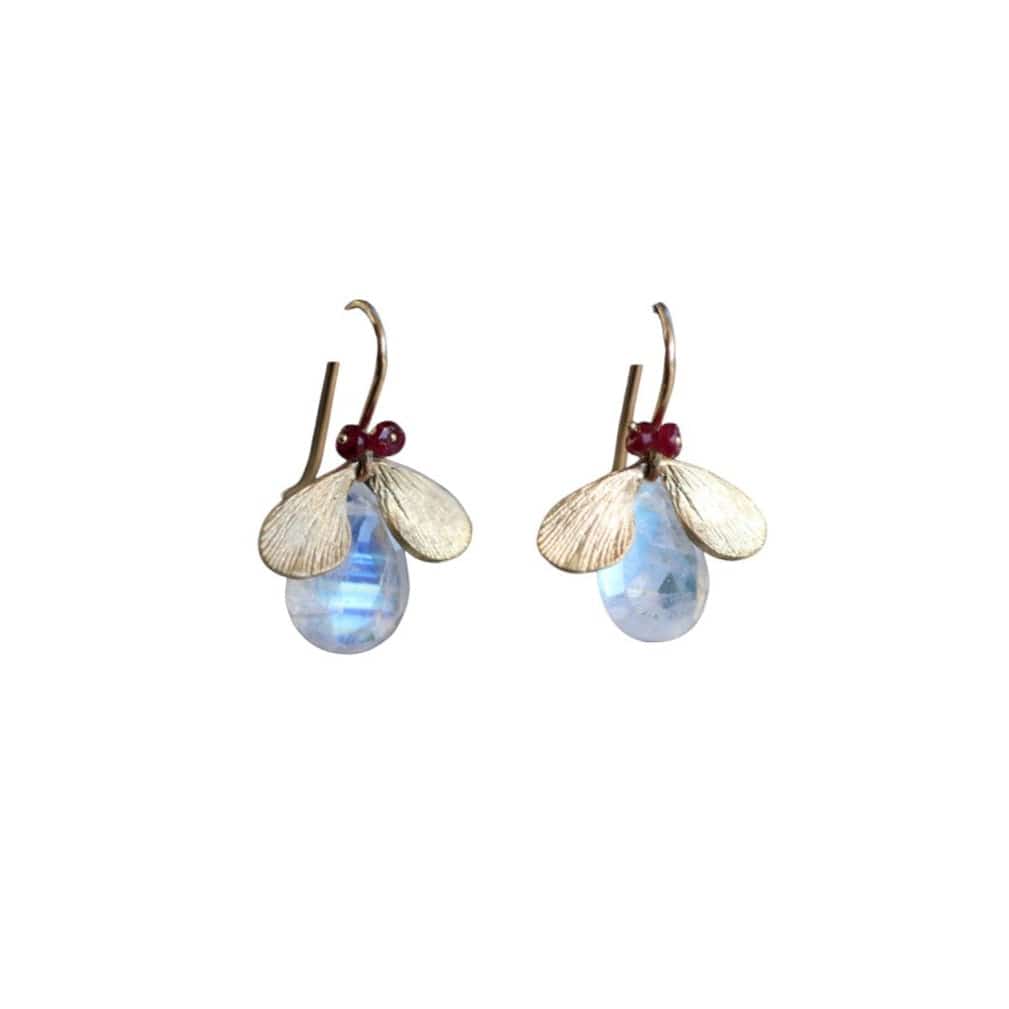 Rainbow Moonstone Bug Earrings - Petra Star