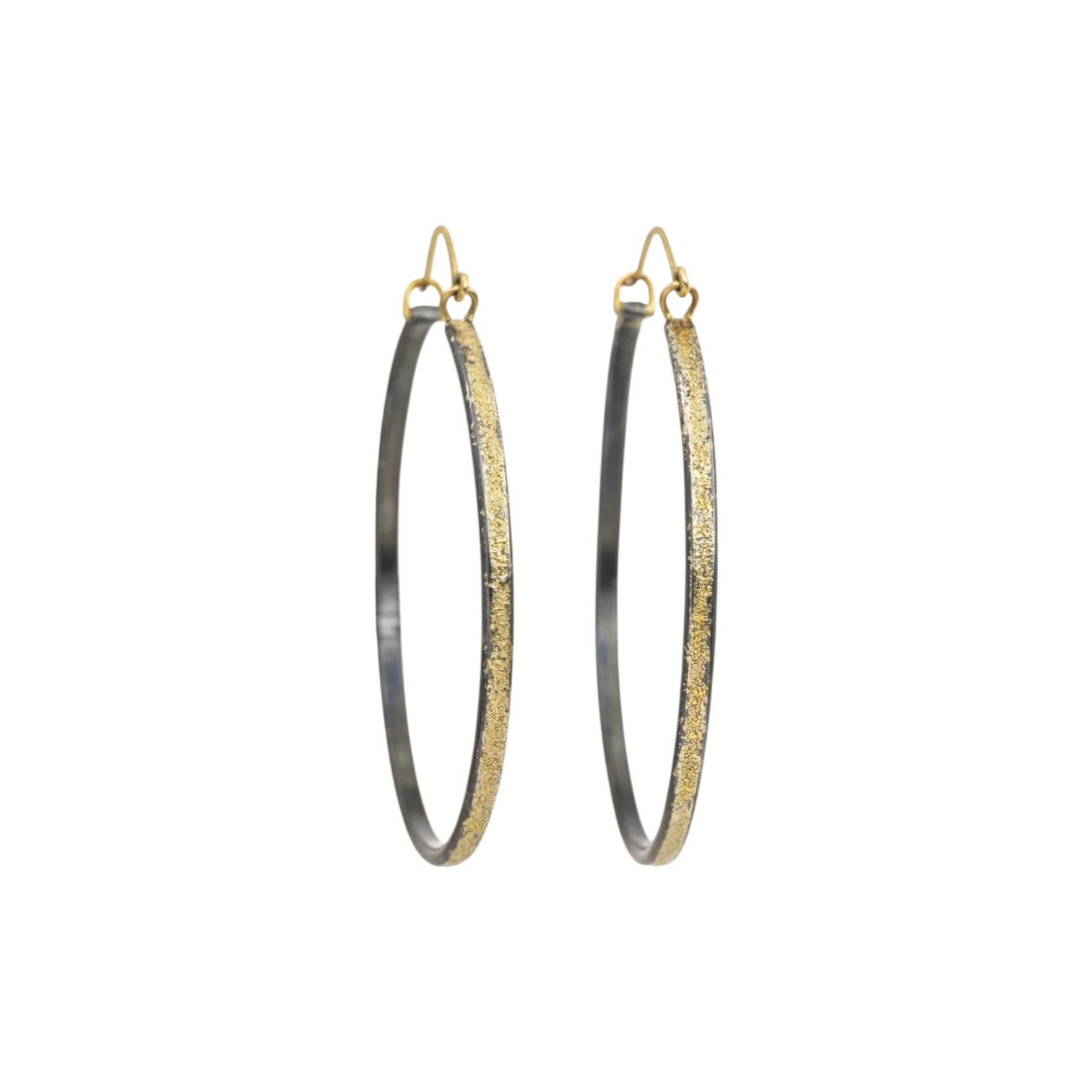 Large Kate Maller Chelsea Hoops earrings featuring bold gold hoop design with intricate detailing.