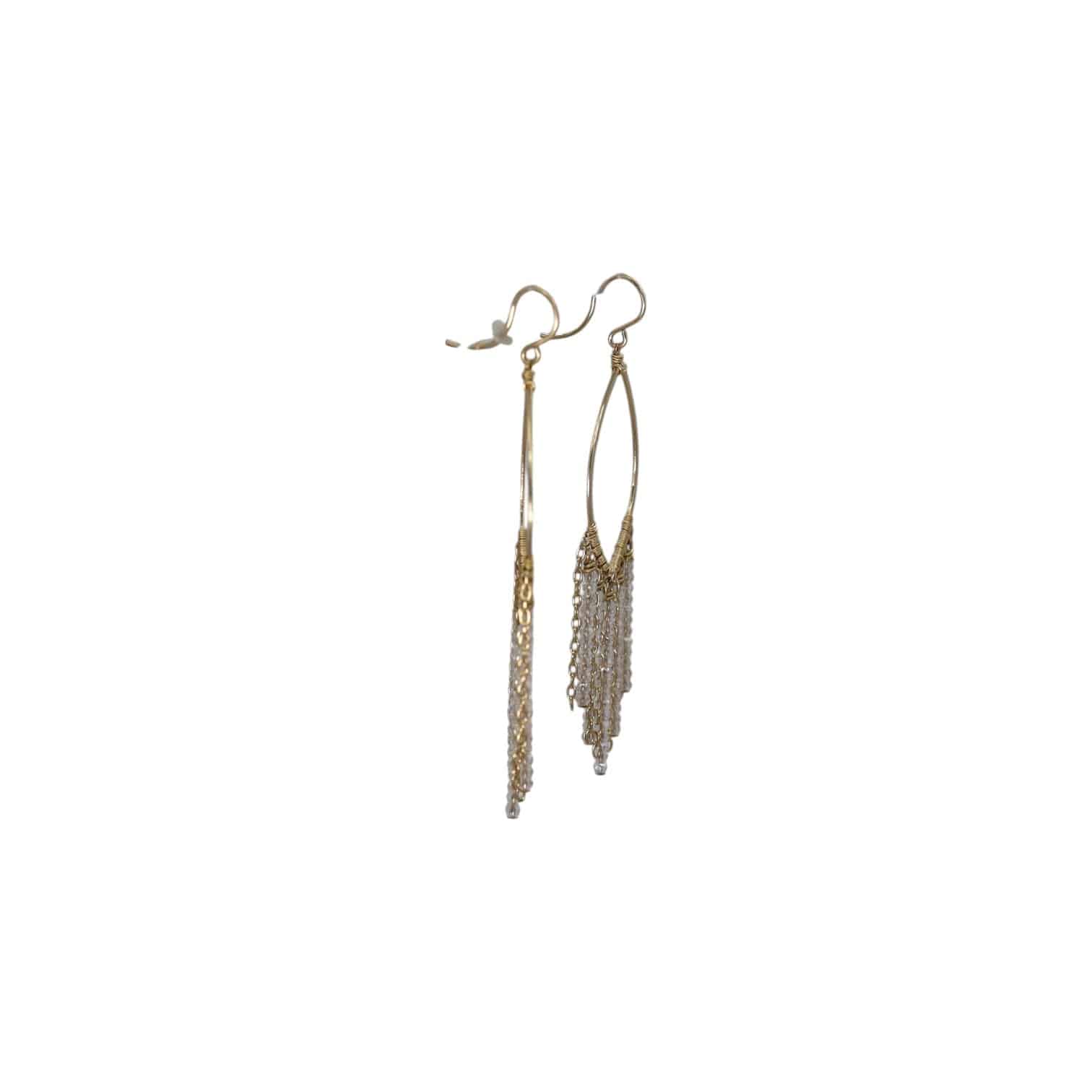 Champagne Cascade Earrings With Crystal - Petra Star