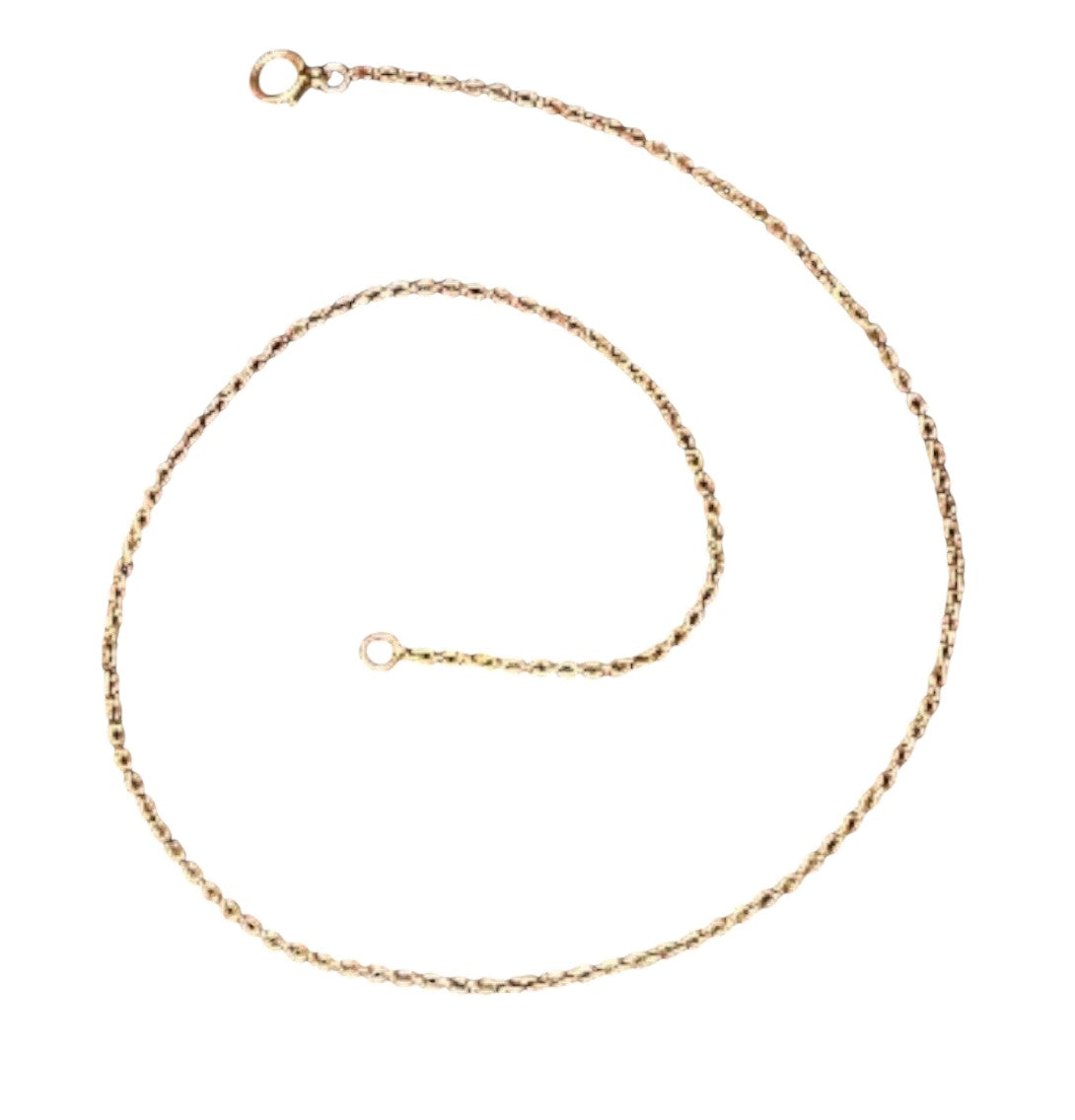 Antique 15k Yellow Gold Heavy Curb Link Chain – 16.5” Length