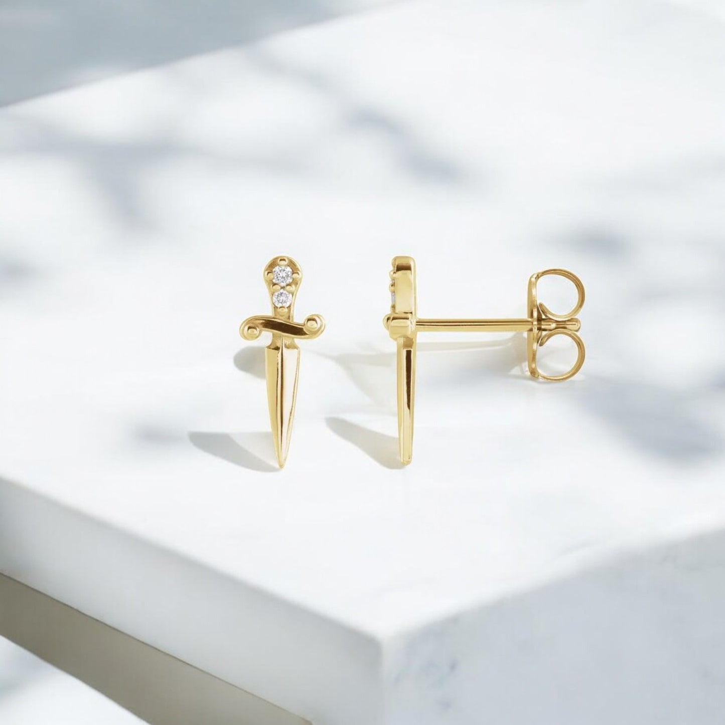 14k Dagger Stud Earring (Single Stud) - Petra Star