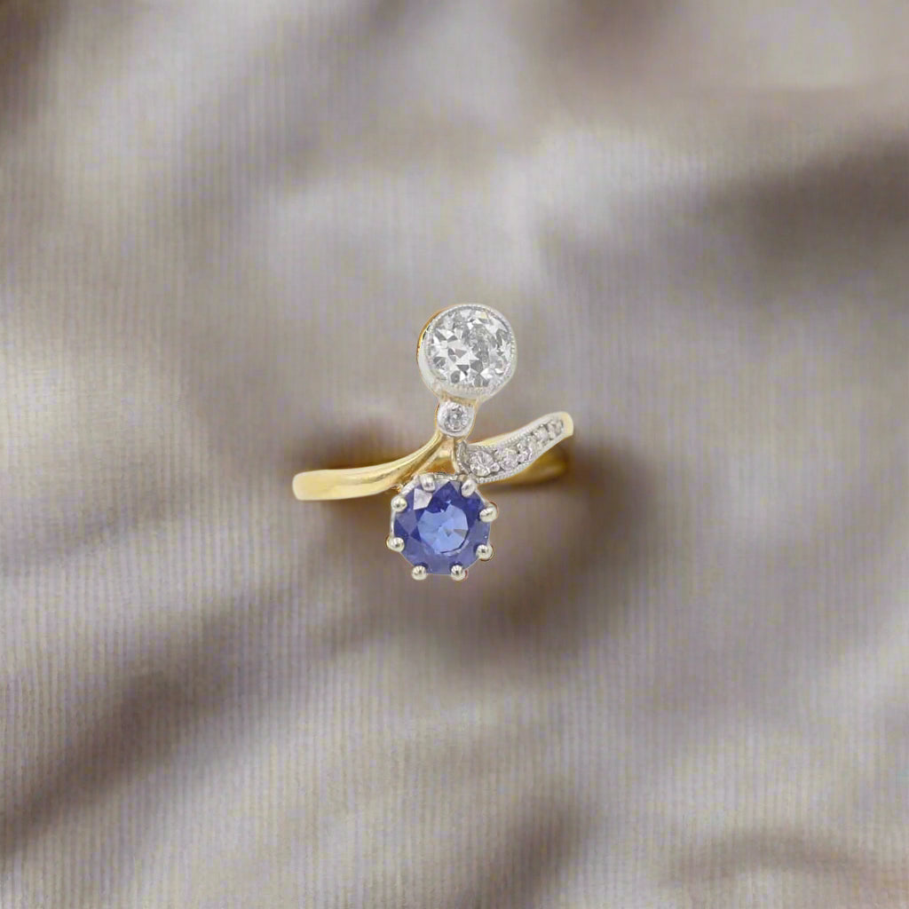 Belle Epoque Toi et Moi Sapphire and Diamond Ring - Petra Star