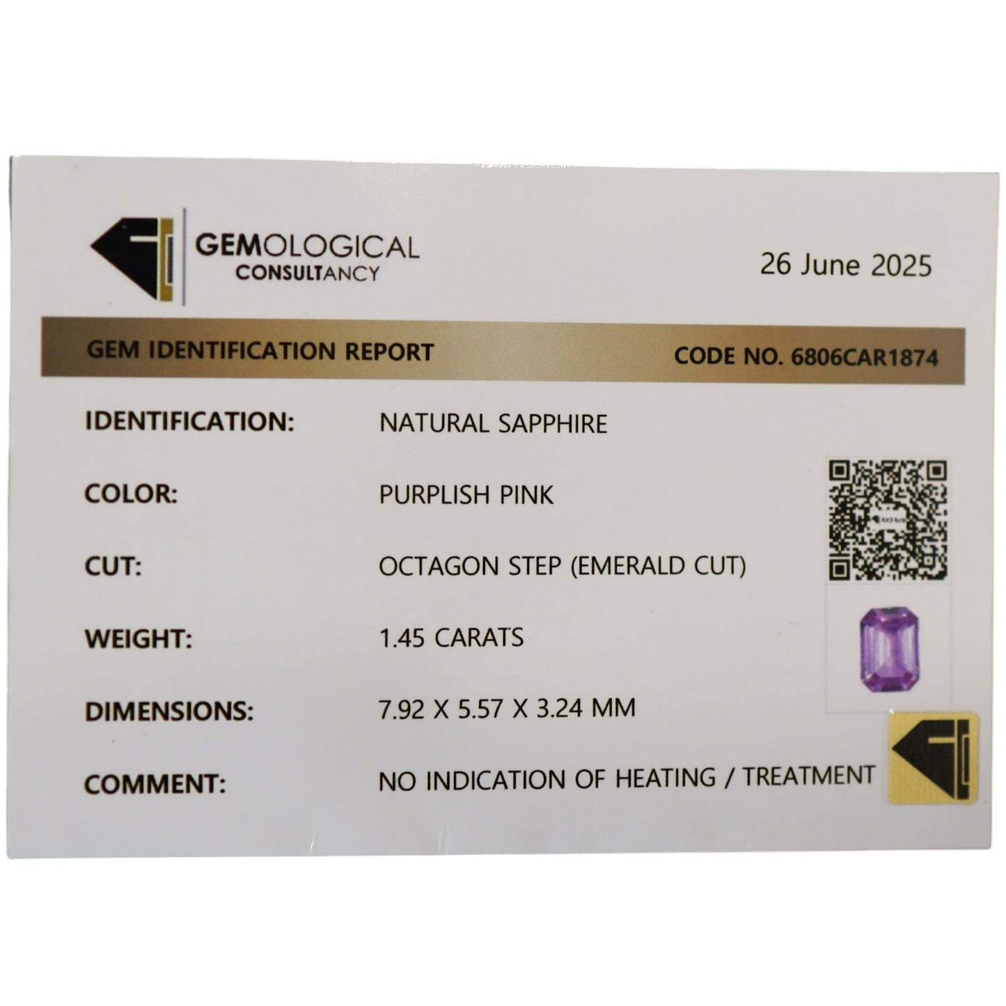 Pink Sapphire Necklace in 14k Yellow Gold - Petra Star