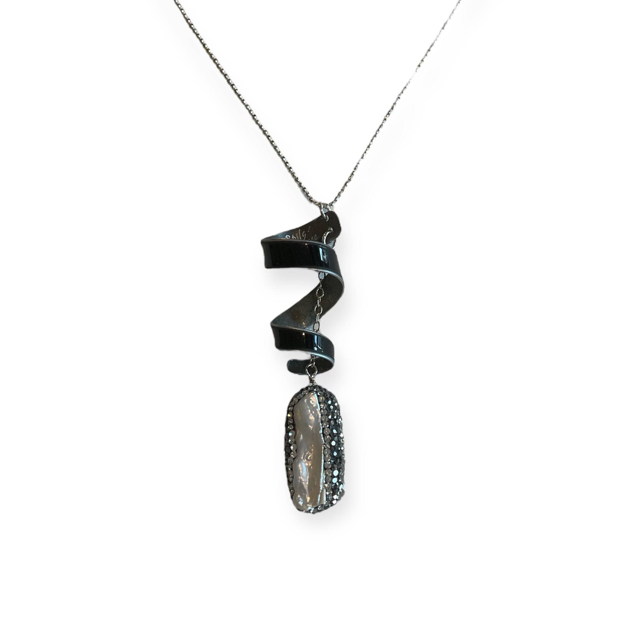 Rolls-Royce Ghost Biwa Pearl Necklace by CRASH Jewelry featuring a luxurious pearl pendant on a delicate chain.