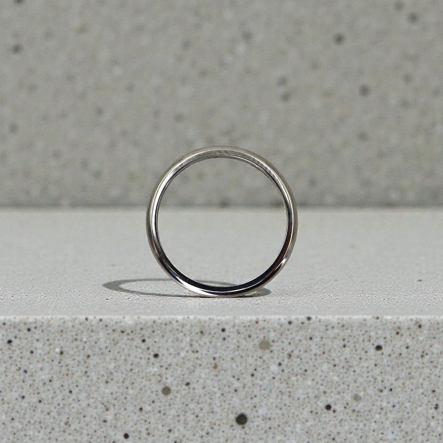 Vintage 14k White Gold Wedding Band 2.1MM - Petra Star