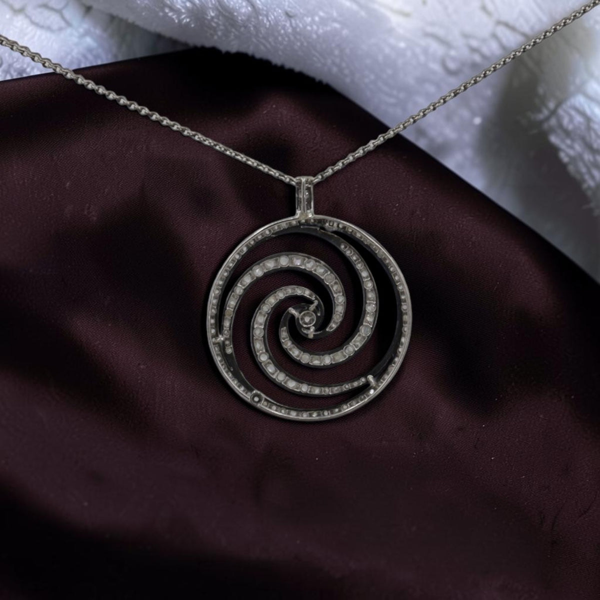 Edwardian Diamond Spiral Pendant