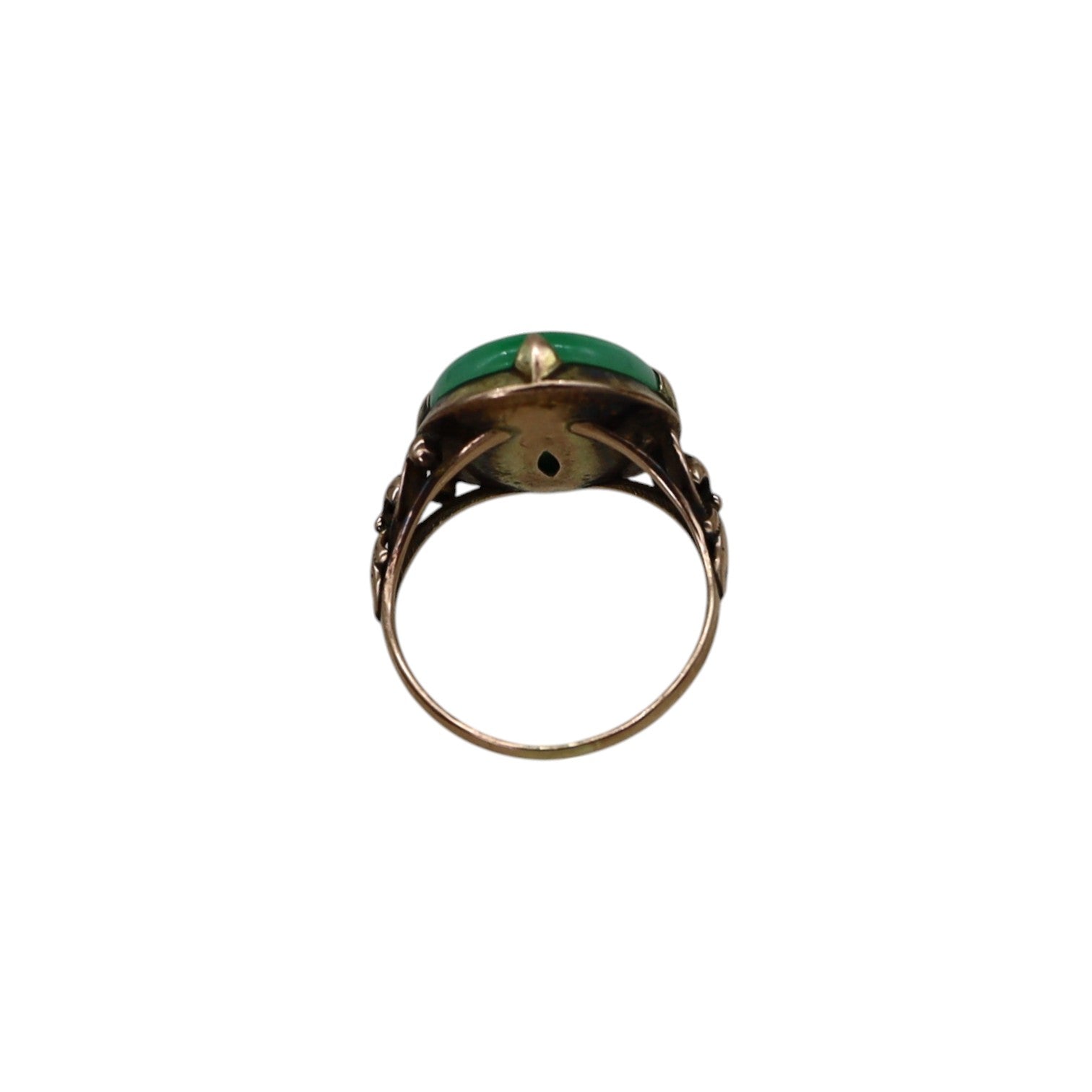 Art Nouveau Jade Ring - Petra Star
