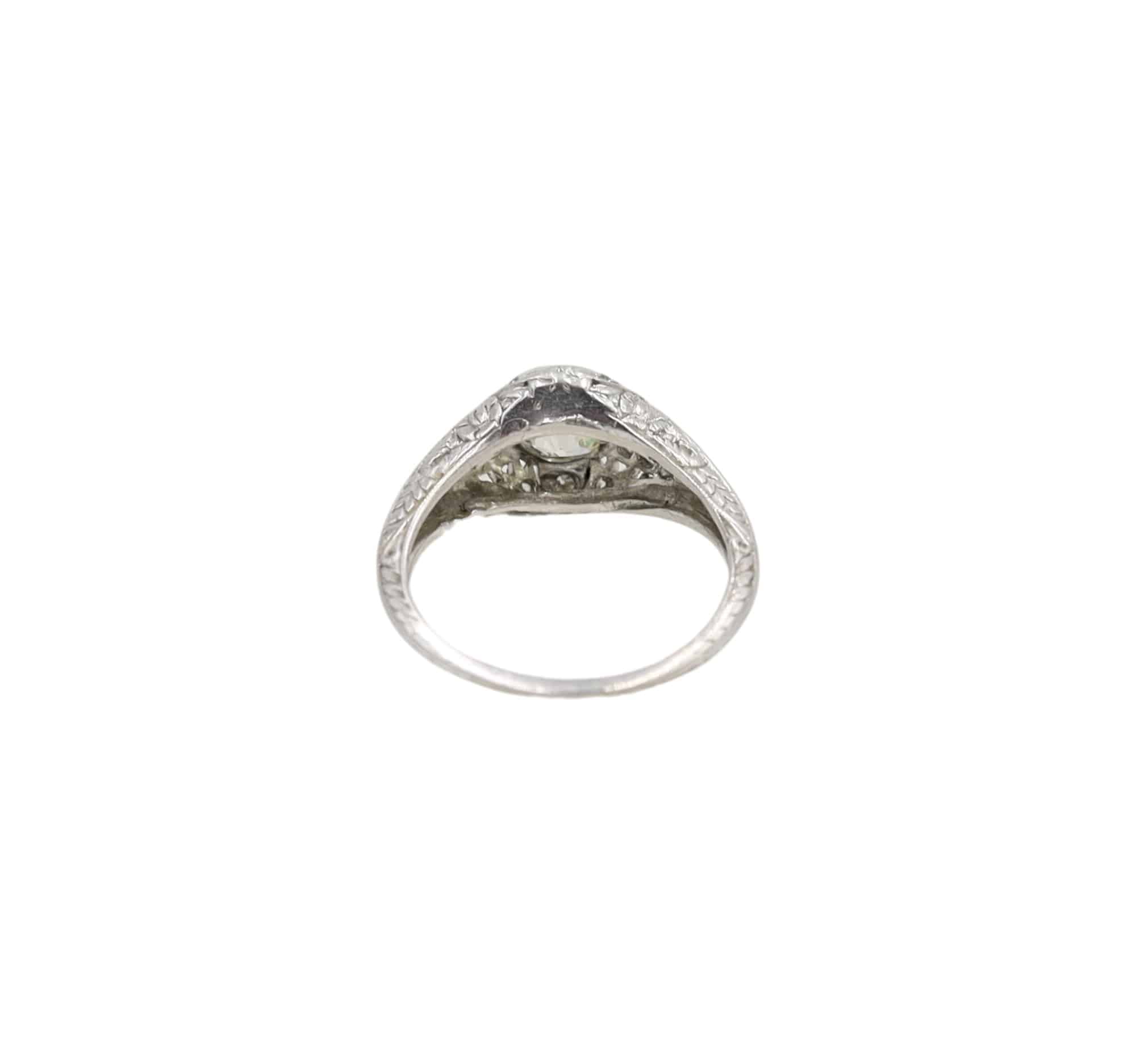 Platinum Art Deco Engagement Ring - Petra Star