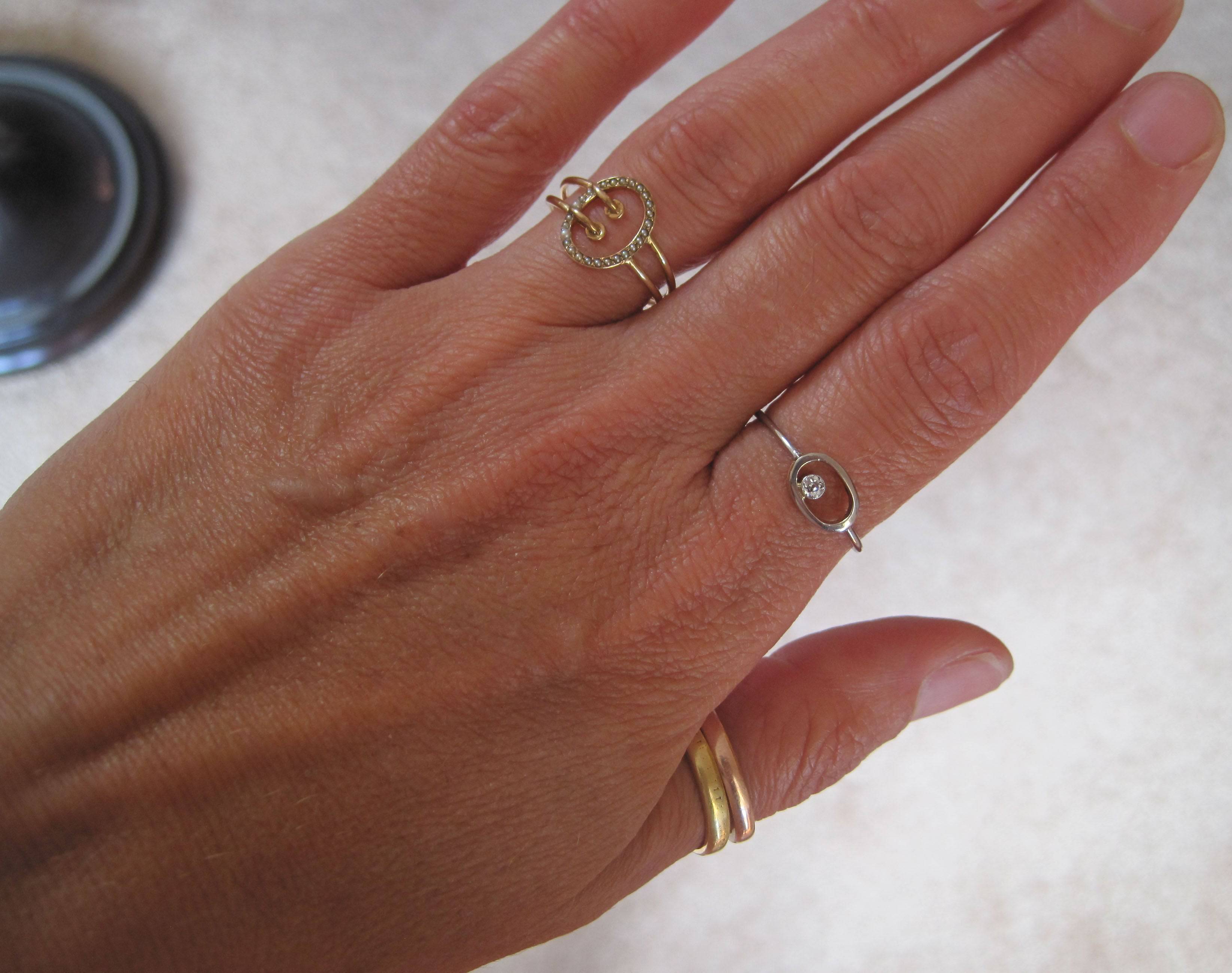Art & Crafts Diamond Ring in Platinum / Platinum Diamond Ring - Petra Star