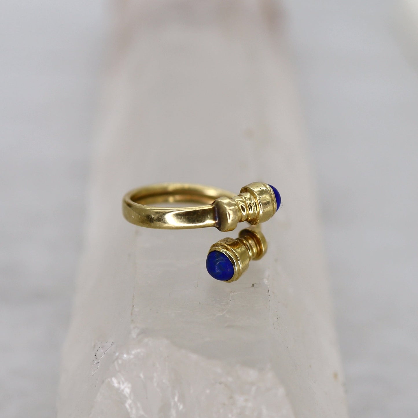 Vintage Lapis Bypass Ring 14k Yellow Gold