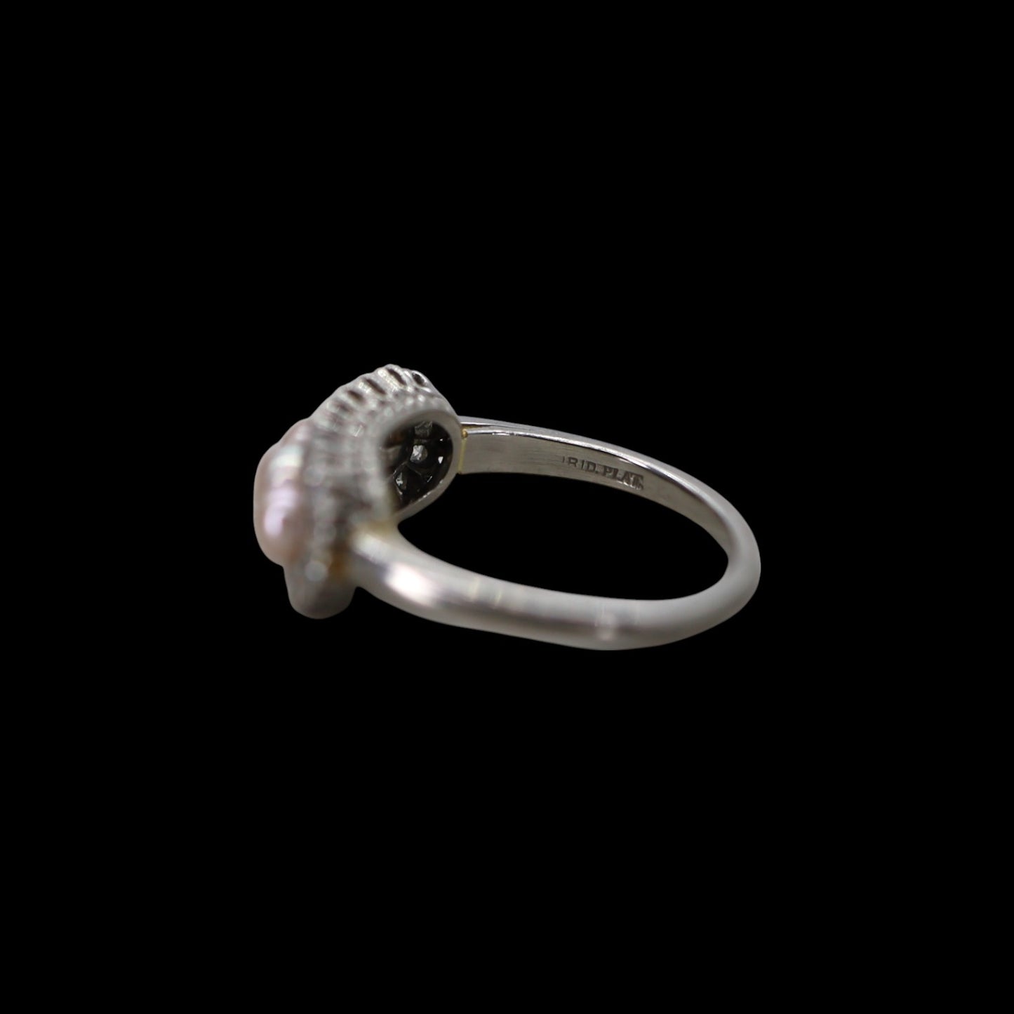 Edwardian Platinum Diamond and Pearl Ring - Petra Star