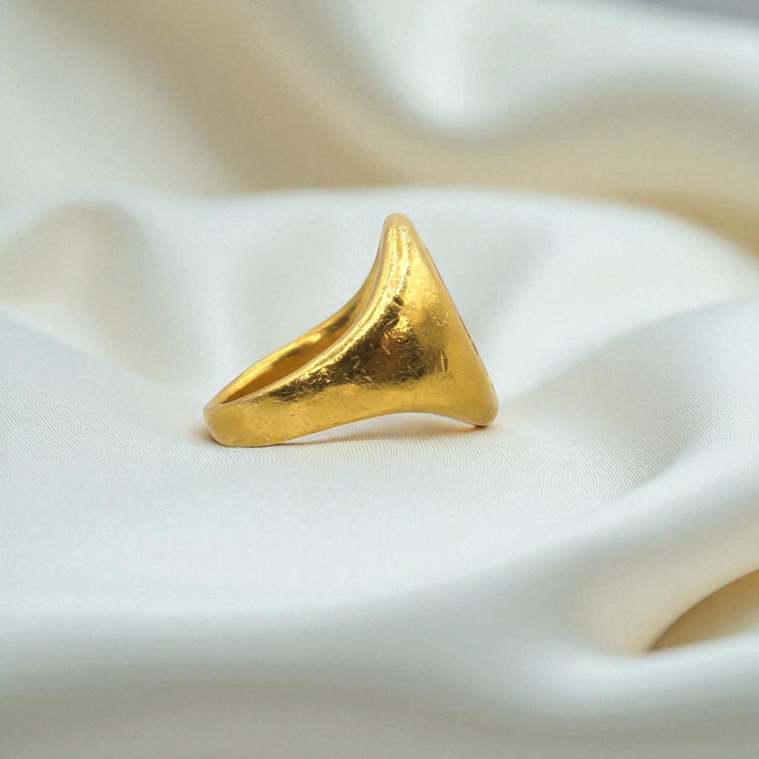 Antique Carnelian Intaglio ring in 22k gold featuring intricate carved gemstone, vintage jewelry from The Vintage Vault.