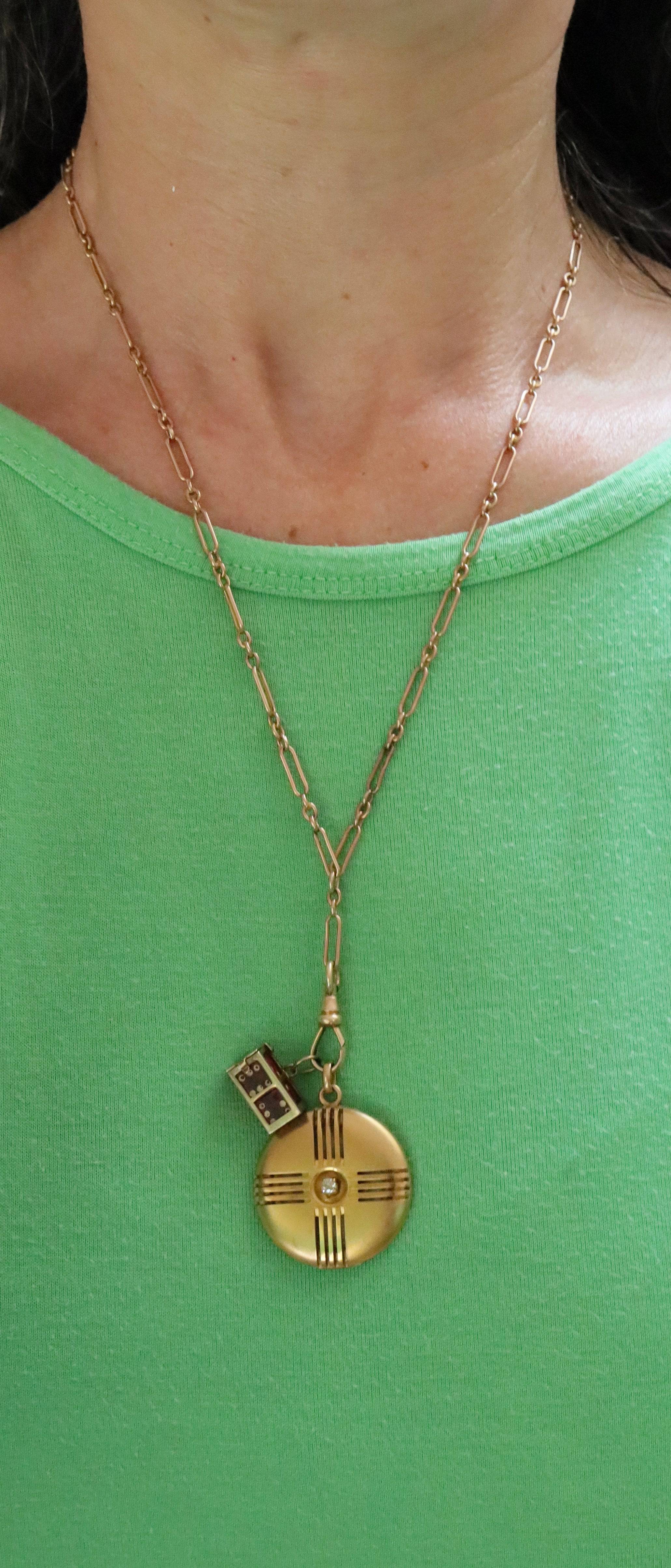 Art Deco Picture Locket 10k Yellow Gold - Petra Star