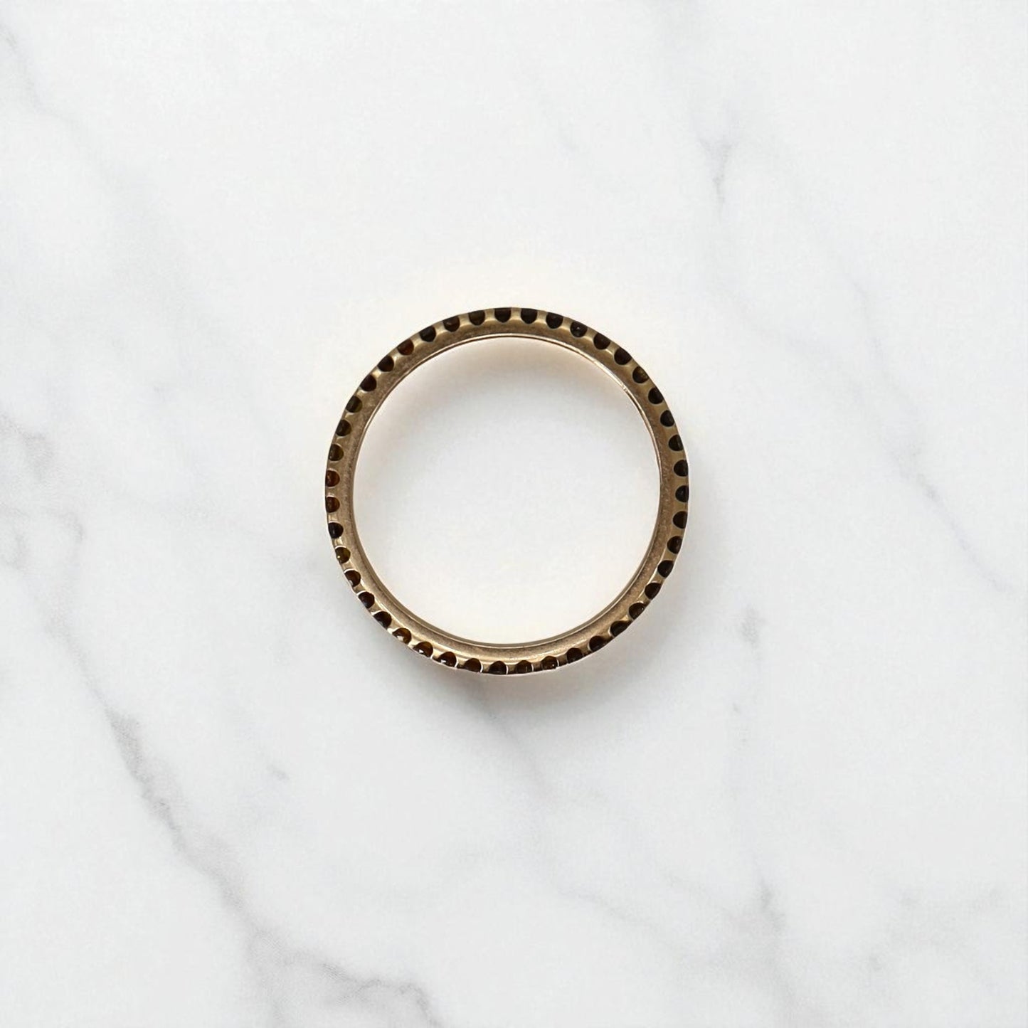 Custom 18k Rose Gold Cognac Diamond Eternity Bands – Stackable, Petite Size 5 - Petra Star