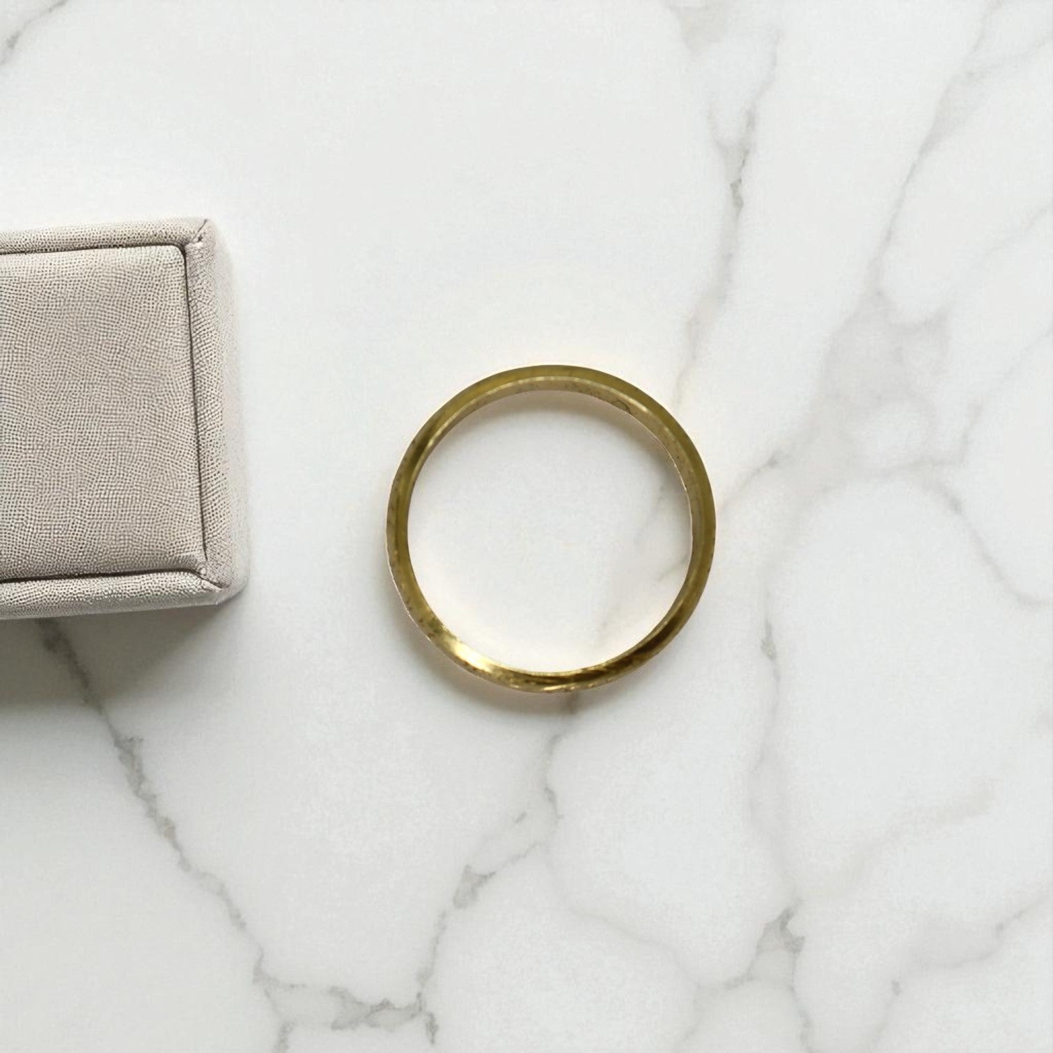 Hand-engraved Georgian 18k gold band with Birmingham hallmark, vintage style, created by The Vintage Vault.