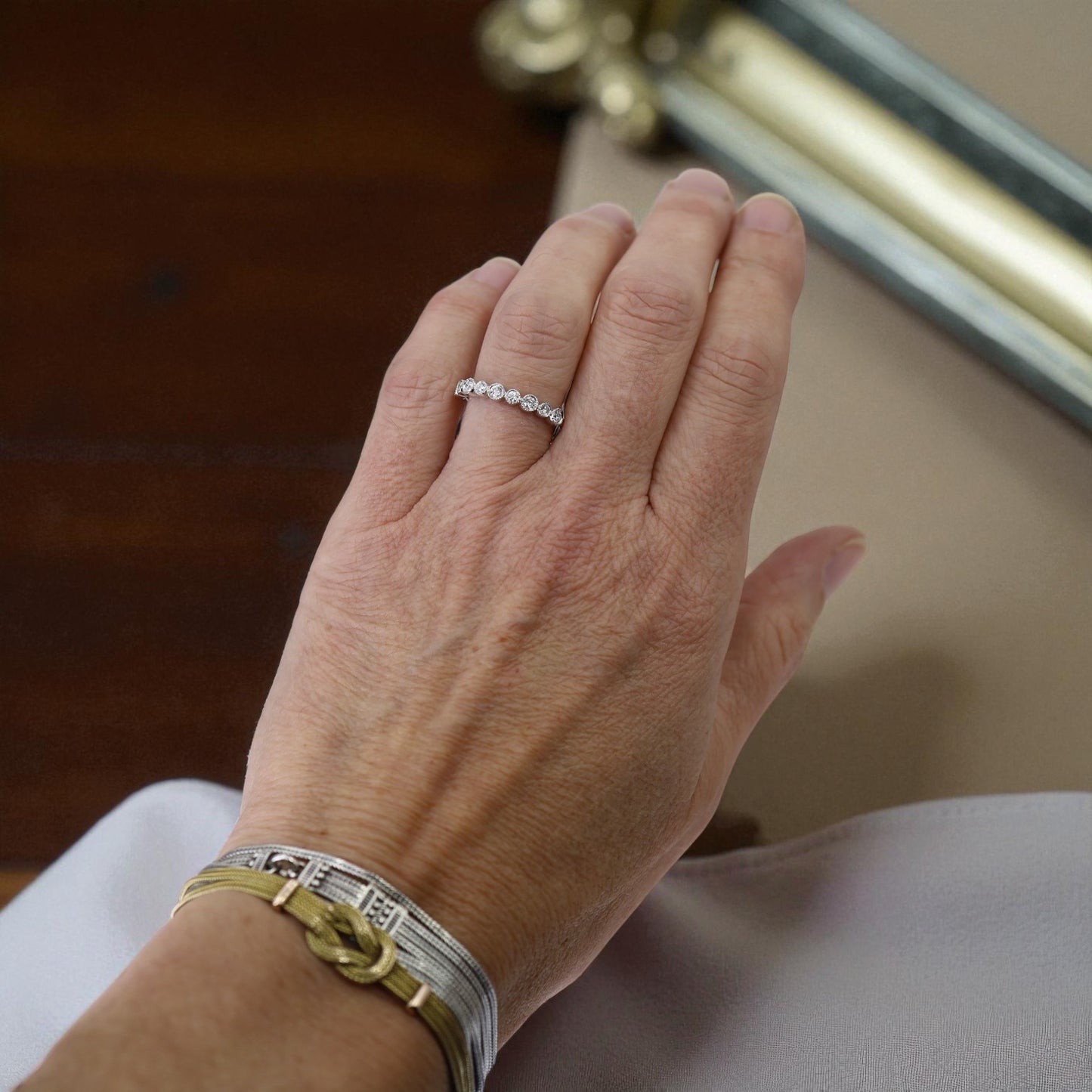 Milgrain Bezel Set Diamond Band