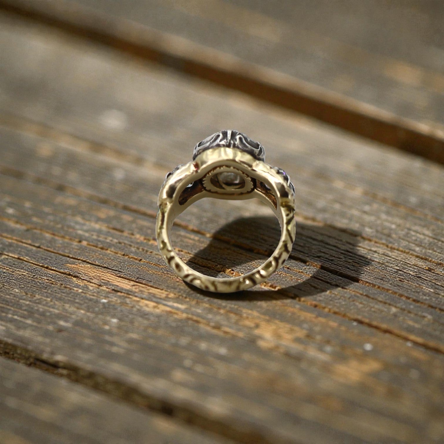 Vintage Vault Georgian Rose-Cut Diamond Engagement Ring featuring a central rose-cut diamond on a delicate band.