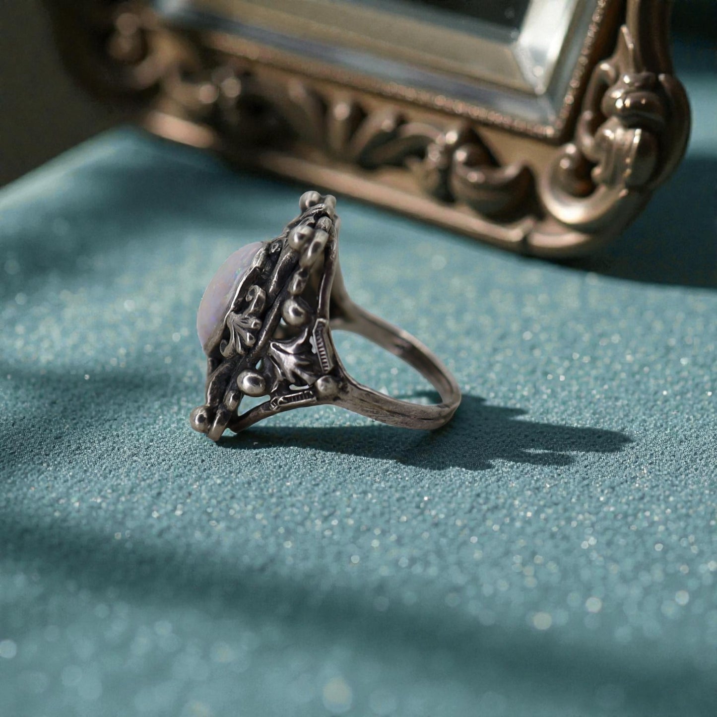 Antique Austro Hungarian Opal Ring in Silver