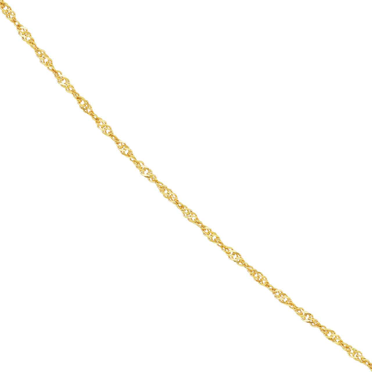 Midas Singapore Chain 1.15 mm, gold jewelry chain with interlinked design, close-up view showing its fine craftsmanship.