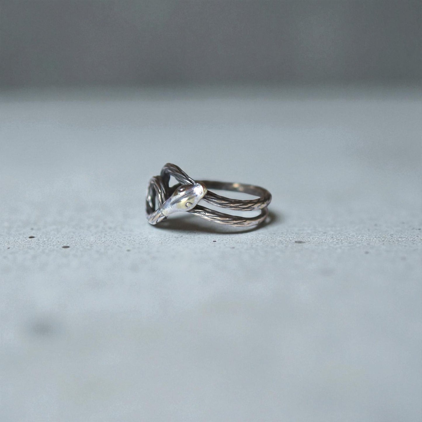 Mens Vintage Snake Ring in Silver