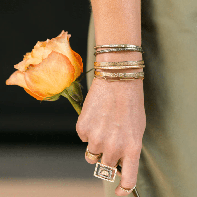 Walking on the Moon Cuff 2.0 - 22k/18k Gold, Oxidized silver + VS Diamonds - Petra Star