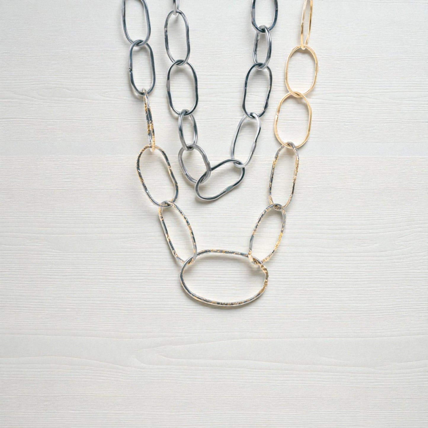 Organic Black & Gold Chainlink Necklace
