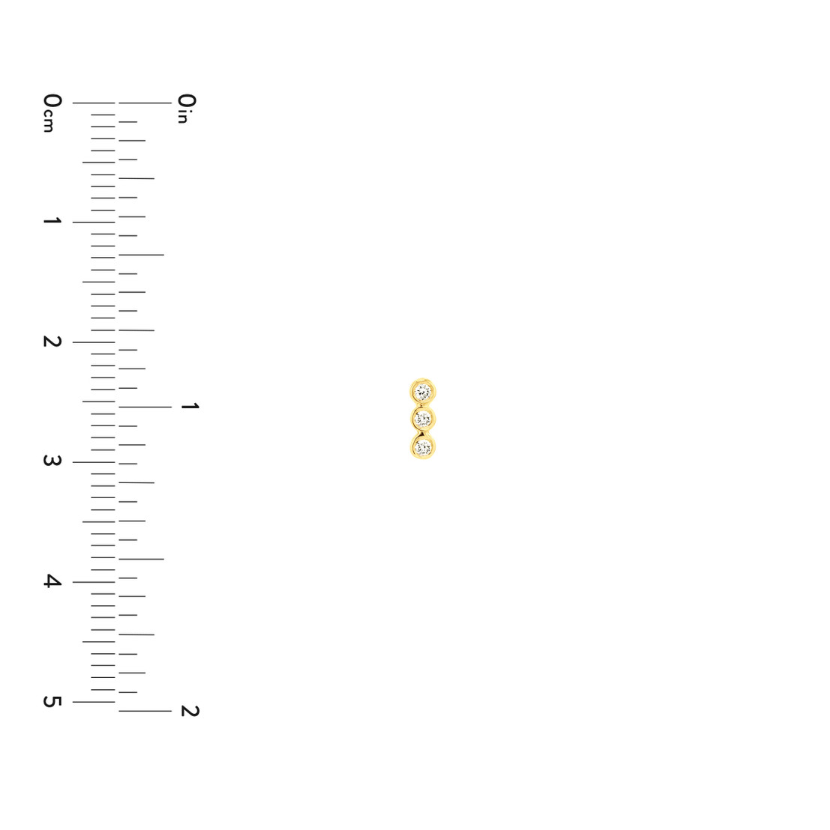 Diamond Bezel Bar Earrings in 14k White Gold (Sold as Singles) - Petra Star