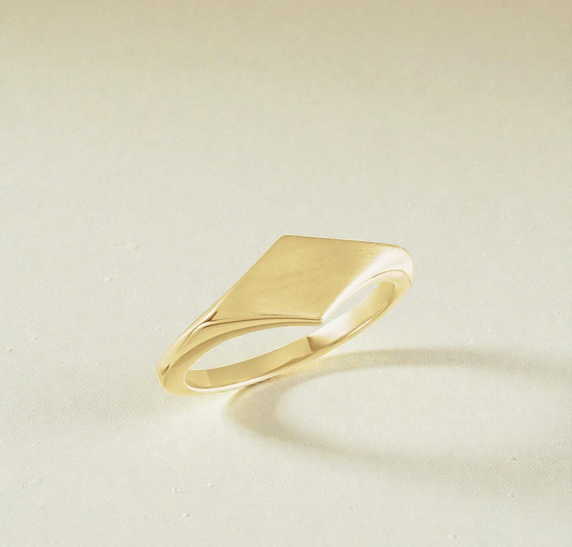 Kite Signet Ring with Brush Finish - Petra Star