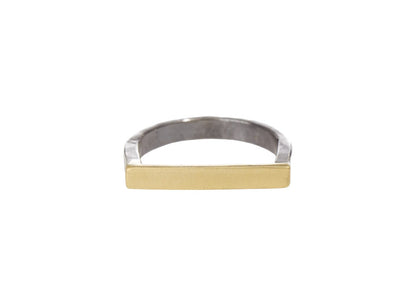 Slice Stacking Rings - 18k Gold, Oxidized Silver + Reclaimed Brilliant Diamonds