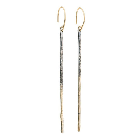 The About Town Earrings - 18k Gold Fused with Oxidized Silver