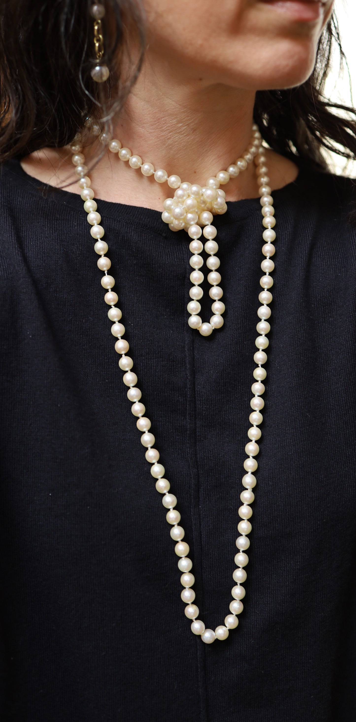 Akoya Pearl Necklace 8 - 8.MM White Akoya Strands - Petra Star