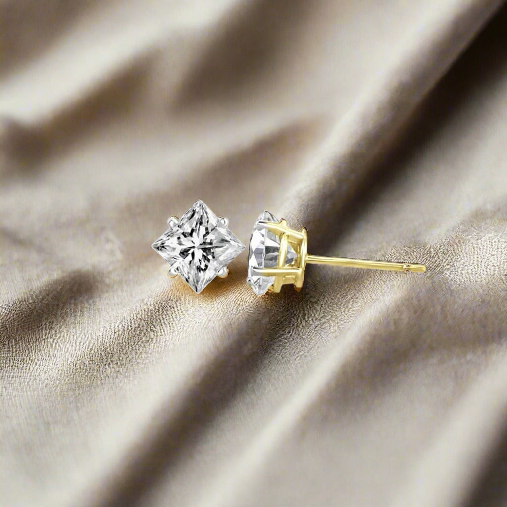 Princess Cut Studs - Petra Star